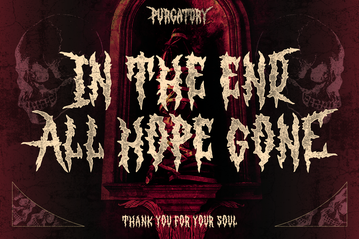 Purgatory, a Blackletter Font by Burntilldead (Photo 13 of 13)