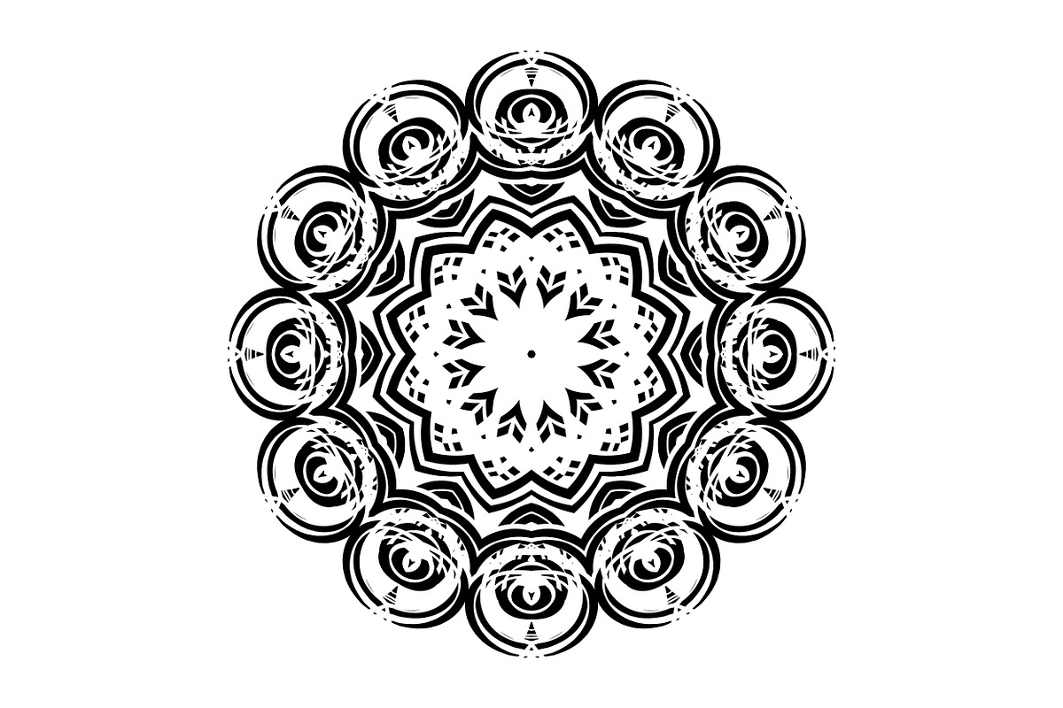 Modern Black and White Mandala Pack, a Decorative Illustration by NJ Himel (Photo 21 of 101)