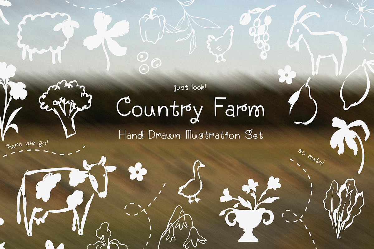 Country Farm Hand Drawn Illustration, an Object Illustration by anastasiia.art (Photo 1 of 4)