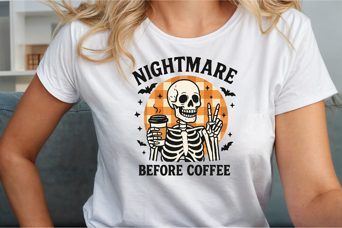 Skeleton Retro Halloween Coffee Fall, an Illustration by Sublimation Artist (Photo 3 of 9)