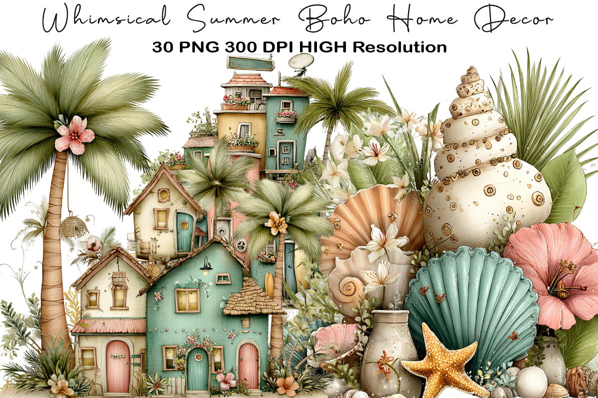 Whimsical Summer Boho Home Decor, an Illustration by Black Bird Studio (Photo 1 of 5)