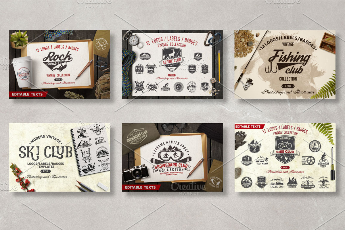 Vintage Adventure Logo Bundle, a Branding & Logo Template by sivVector (Photo 2 of 8)