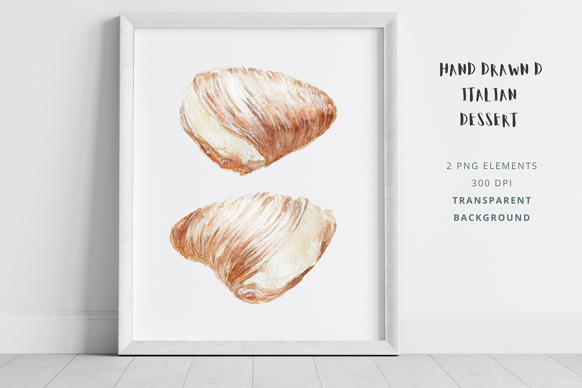 Hand Drawn Sfogliatella Dessert, a Food Illustration by Kolorata Art (Photo 2 of 3)