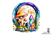 Mushroom and Crystal PNG Bunndle, a Graphic by Clipart Studio (Thumbnail 3 of 11)