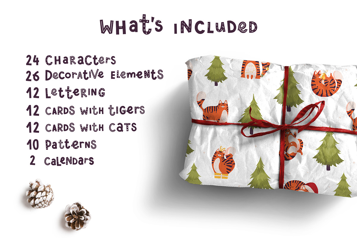 Christmas Tiger&Cat, an Animal Illustration by Frizenasya (Photo 2 of 10)