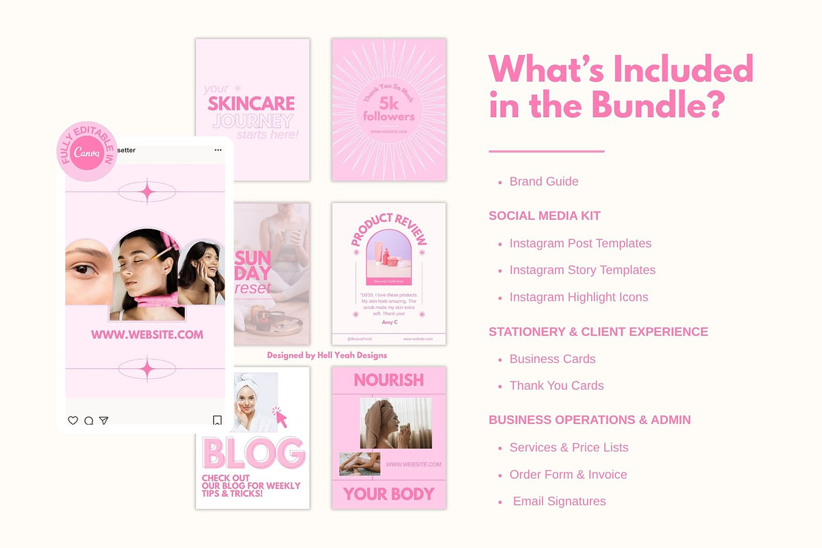 Pretty in Pink Branding Starter Kit, a Social Media Template by Hell Yeah Designs (Photo 4 of 13)