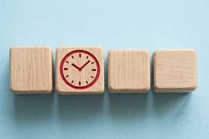 Wooden Block with Clock Icon – Time, a Business Photo by thepslr