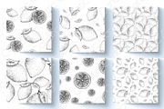 Lemon. Sketch and patterns, a Background Graphic by Canatic (Thumbnail 3 of 19)