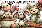 Whimsical Easter Sheep Clipart, an Illustration by CreationArt (Thumbnail 1 of 6)