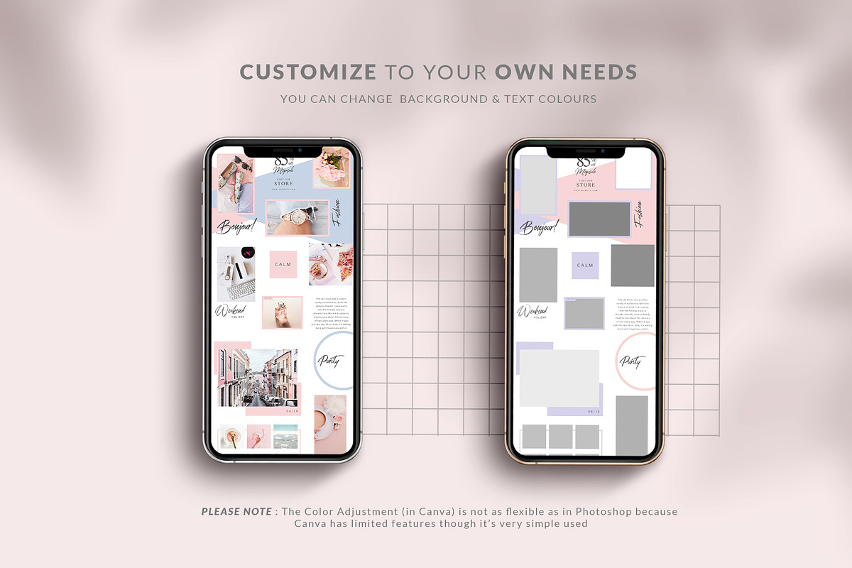 Instagram Puzzle Female - Canva & PS, a Social Media Template by Eviory