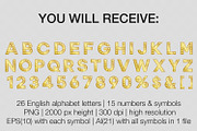 Gold retro letters vector PNG EPS AI, an Object Graphic by MariiaVD (Thumbnail 6 of 6)