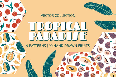 TROPICAL PARADISE patterns and friut