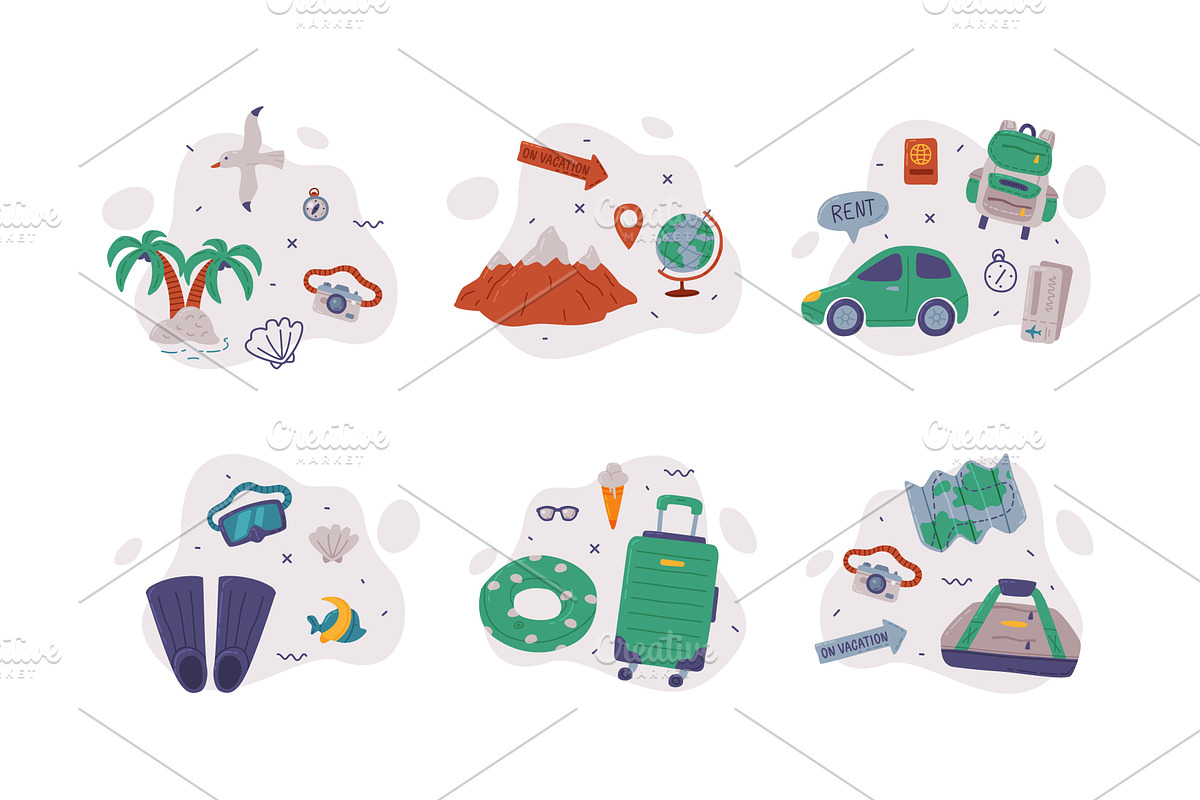 Travel and Vacation Symbol and, an Object Illustration by TopVectors
