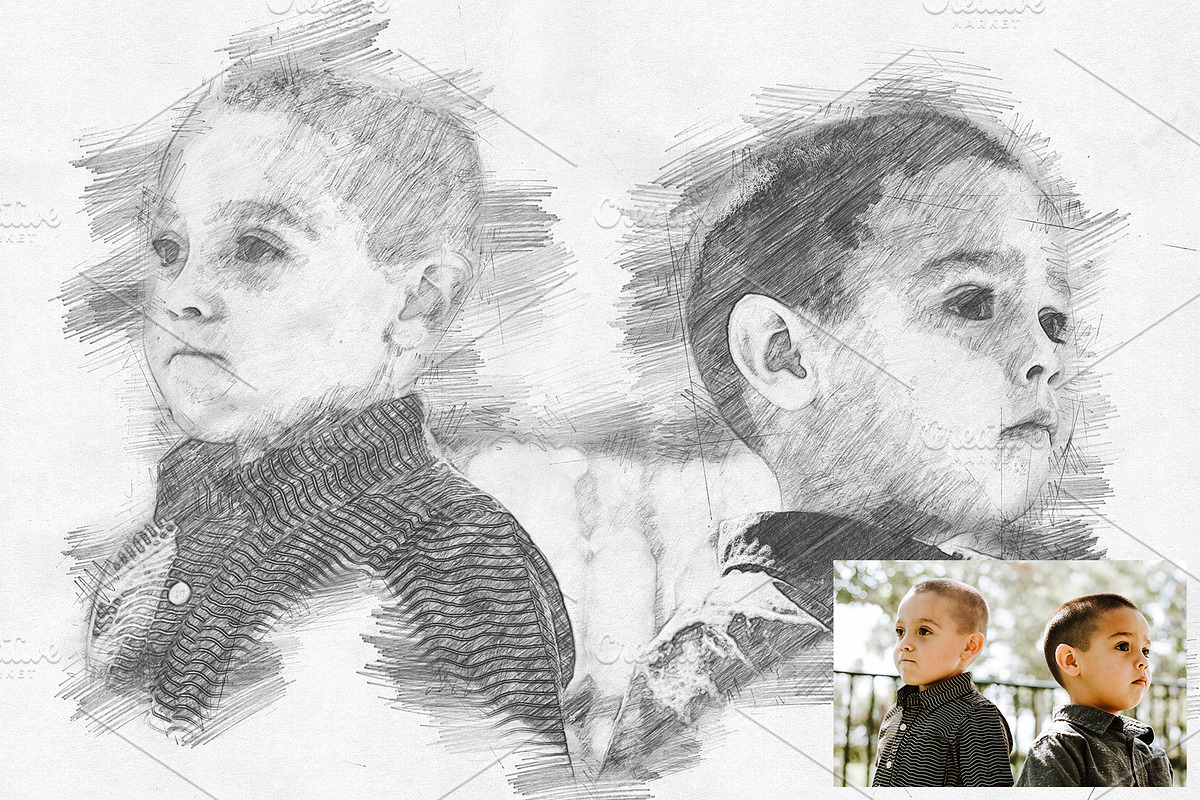 Pencil Sketch Photoshop Action, an Action Add-On by AndriyFM (Photo 4 of 15)