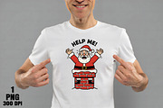 Funny Santa Stuck in Chimney Christm, an Illustration by Daily.Designs (Thumbnail 2 of 10)