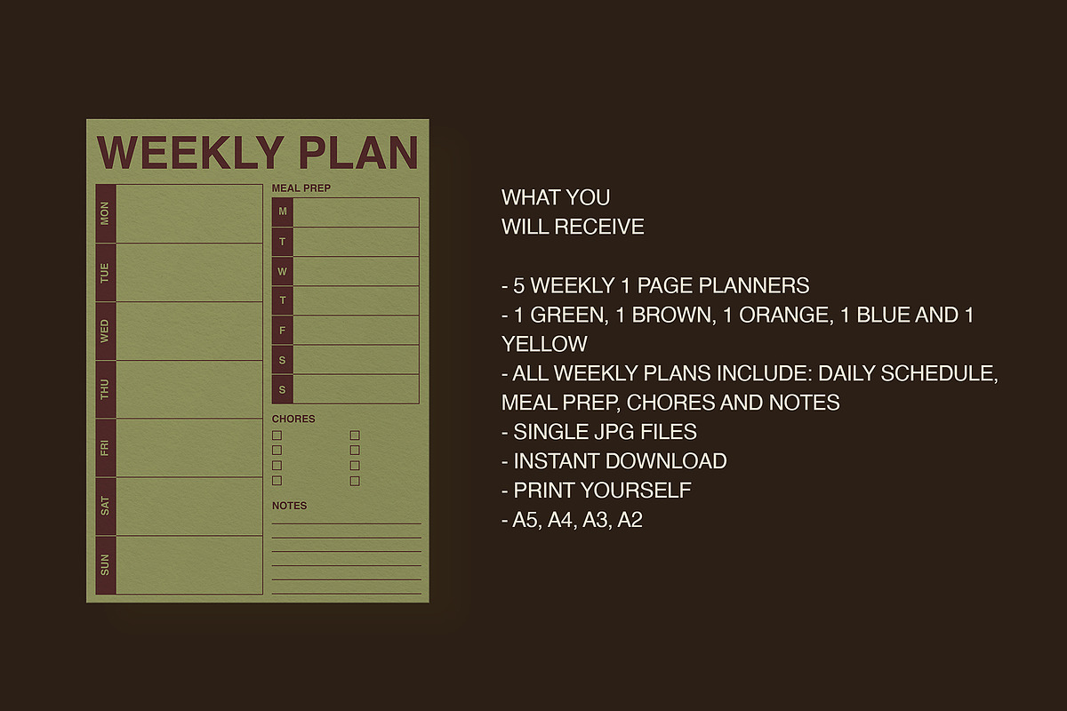 Printable Weekly Planner, a Templates & Theme by StudioClub (Photo 5 of 5)