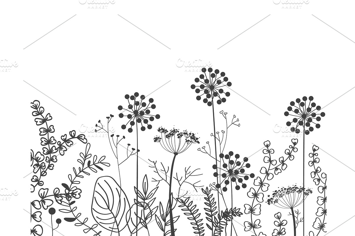 Autumn border with doodle forest and, an Object Illustration by Toltemara