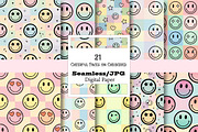 Cheerful Faces on Checkered Pattern, a Pattern Graphic by Wow Magic (Thumbnail 1 of 3)