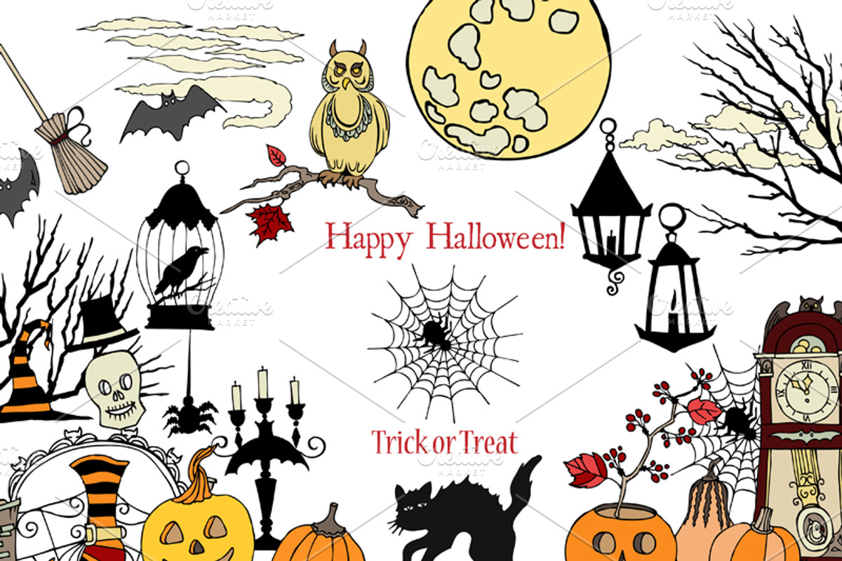 Halloween Colors Clip Art, an Illustration by Nataliapiache (Photo 1 of 4)