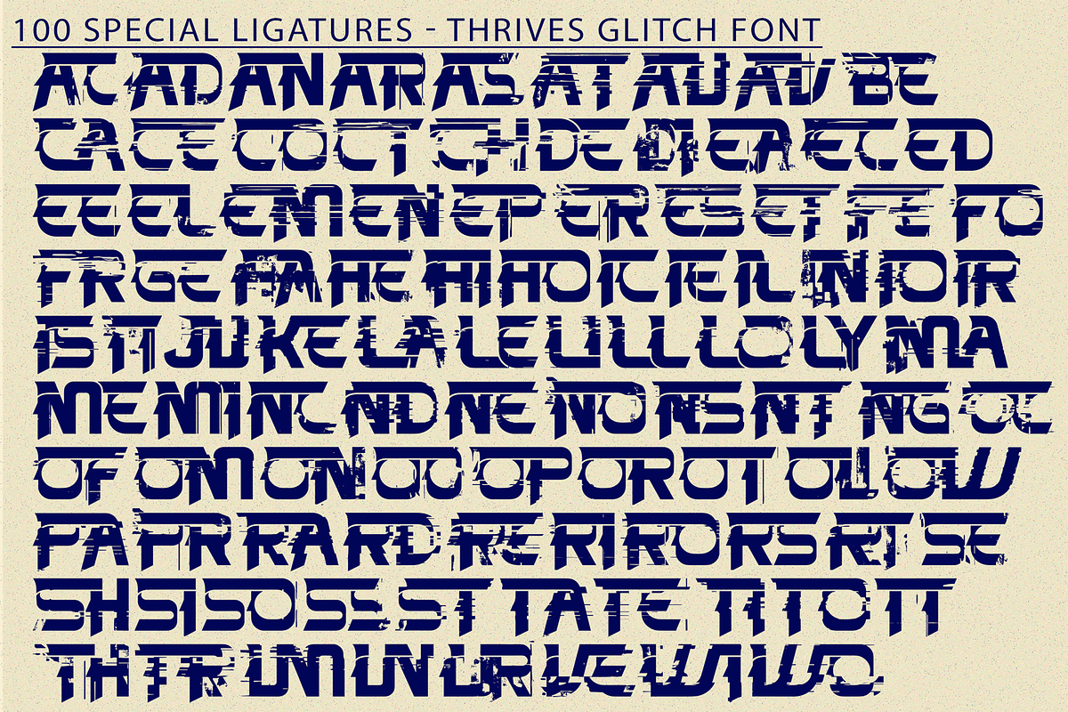 Thrives Glitch - Futuristic Font, a Serif Font by 177Studio (Photo 7 of 8)