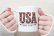 Floral Embroidery USA Png Retro Amer, an Illustration by Sublimation Artist (Thumbnail 8 of 9)