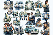 Blue Wedding PNG | Bride Clipart, a Person Illustration by GlamArtZhanna (Thumbnail 2 of 5)
