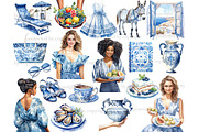 Santorini Clipart | Summer Vacation, a Person Illustration by GlamArtZhanna (Thumbnail 3 of 6)