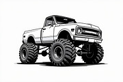 Monster Truck Line Art Bundle, an Illustration by Designs_River (Thumbnail 7 of 9)