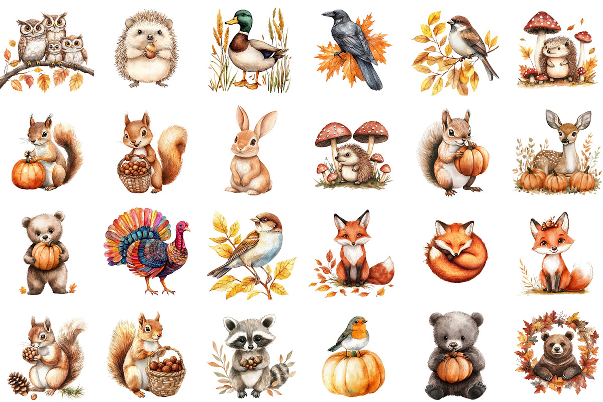 Autumn Forest Animals & Birds PNG, an Illustration by Sublimation Artist (Photo 2 of 6)