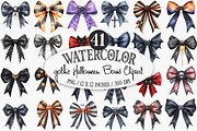 Gothic Halloween Bows Clipart, an Illustration by Designking (Thumbnail 1 of 4)