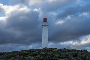 Split Point Lighthouse under cloudy sky at Aireys Inlet, Austral, an Architecture Photo by GoodGoods