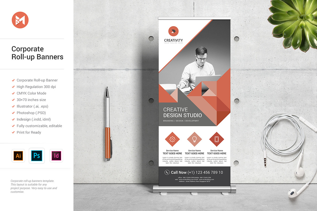 Corporate Roll-up Banner, a Marketing Template by Brochure-Market (Photo 2 of 4)