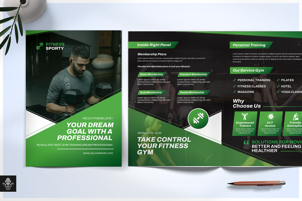 Gym Sport Bifold Brochure, a Brochure Template by SquidPixey (Photo 1 of 6)