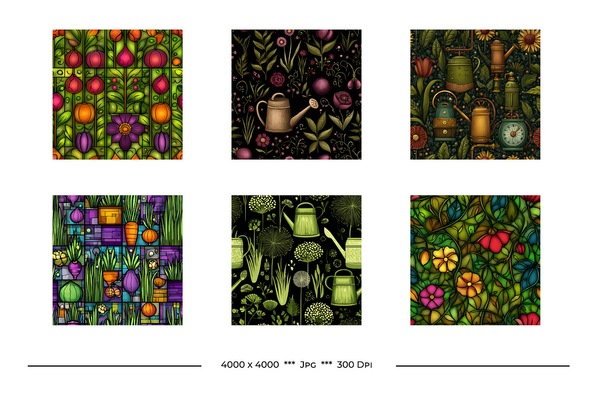 Gardening Retro Art Style Patterns, a Pattern Graphic by karenfoleyphoto (Photo 11 of 14)