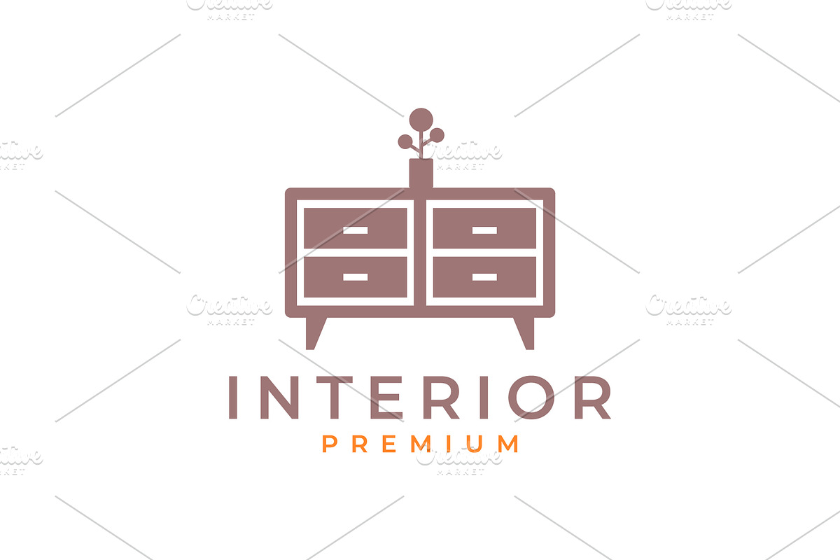 chest  furniture interior logo, a Branding & Logo Template by devastd
