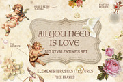 Retro Vintage Cupid St Valentine SET, a Brush Add-On by Alexiva (Thumbnail 1 of 5)