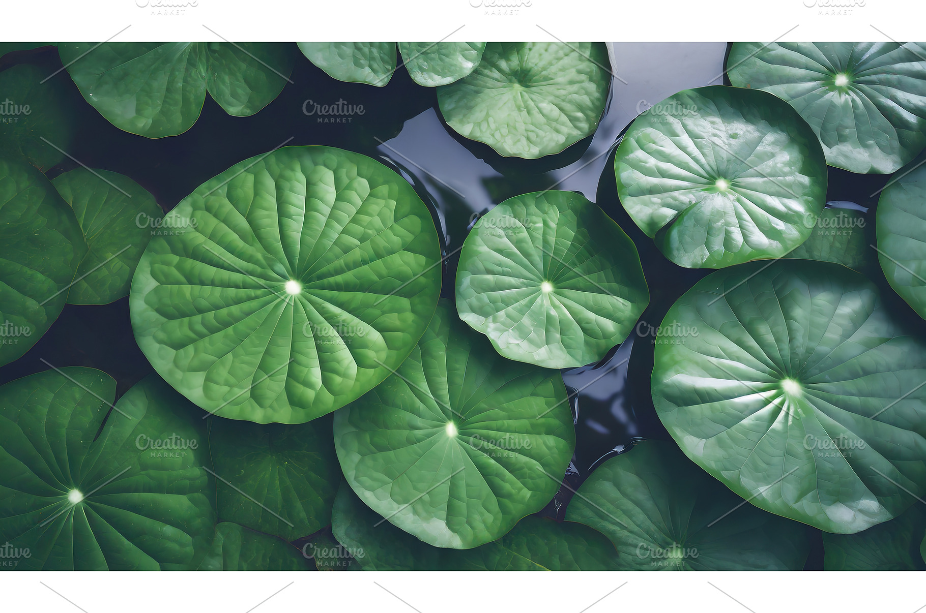 Lush green lotus leaves floating on, a Nature Photo by Igor Tichonow