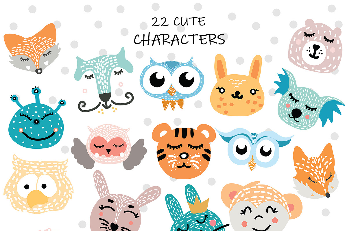 Kids Pattern and Animal Characters, a Pattern Graphic by Pixavics (Photo 2 of 7)