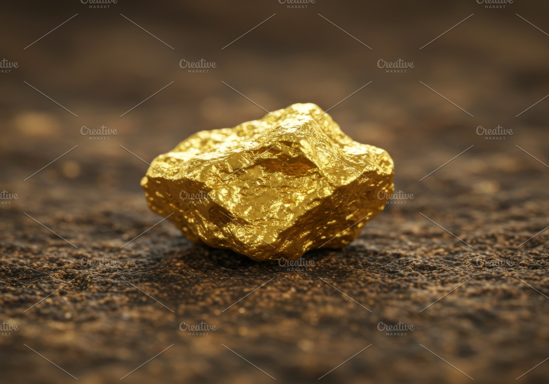 Raw gold nugget resting on textured, a Nature Photo by professorinc