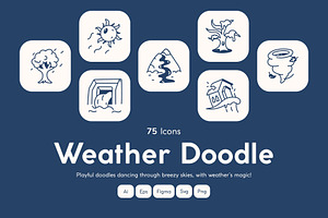 Weather Doodle Art Set, an Outline Icon by Vectors Market