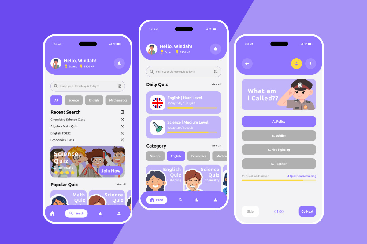 CerdasQ – Study Test UI Kit, an App Template by productype1 (Photo 4 of 5)
