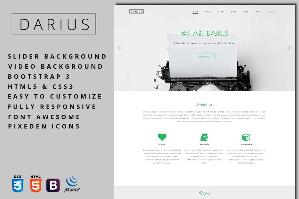 Darius - Agency & Portfolio Template, a Bootstrap Template by Studio Ember
