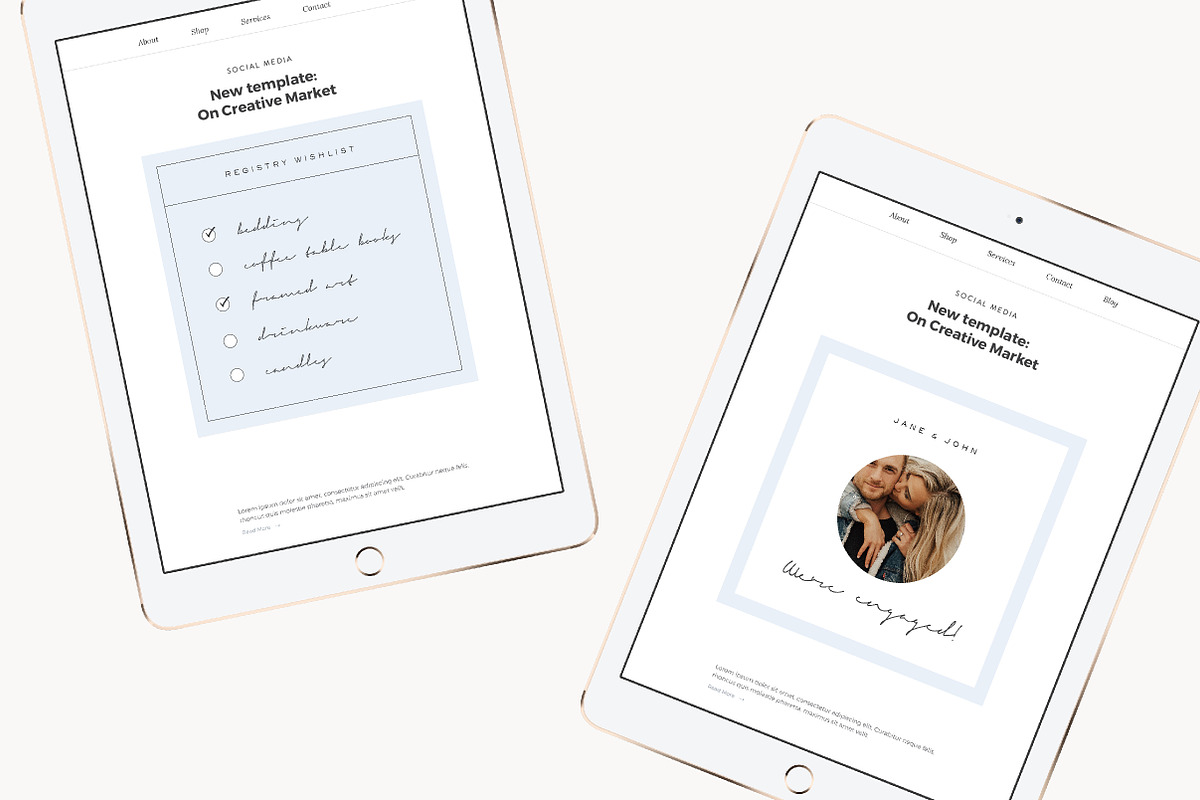 Bohemian Wedding Social Pack, a Social Media Template by January Made Design (Photo 2 of 5)