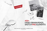 Pencil Scribble Elements 450+, an Object Graphic by MOODSTORE (Thumbnail 1 of 17)
