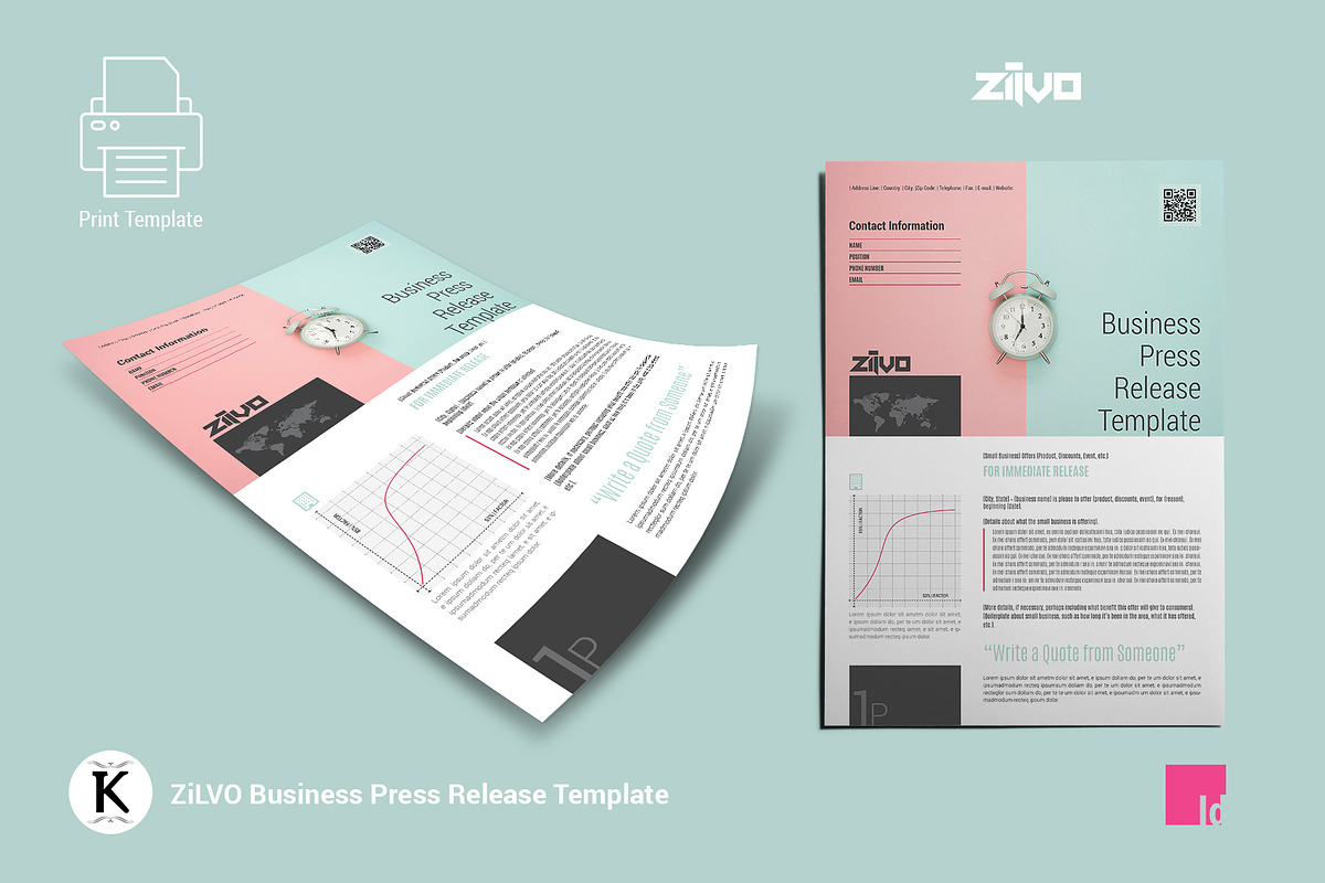 ZiLVO Business Press Release, a Stationery Template by Keboto