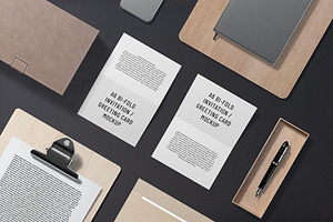 A6 Bi-Fold Invitation Mockup Set