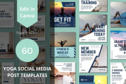 Yoga Social Media Post Templates, a Social Media Template by BoontenStudio (Thumbnail 1 of 7)