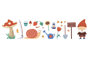 Garden dwarf and accessories, an Object Illustration by LadadikArt