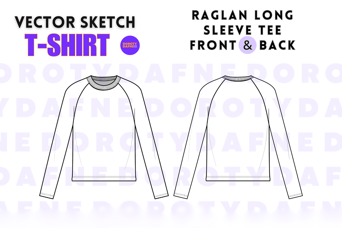 Raglan Long Sleeve T-Shirt, an Apparel Mockup by Doroty Dafne Designs (Photo 2 of 7)