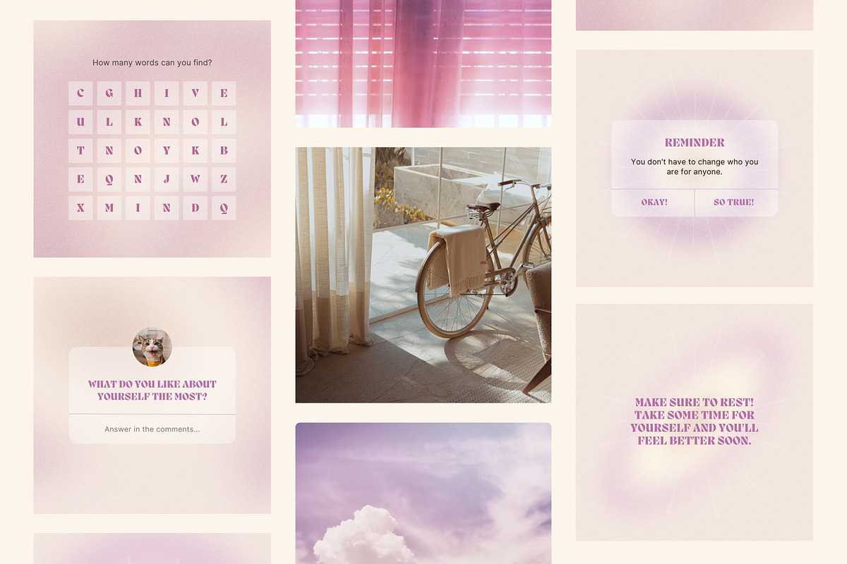 Canva Purple Beige Dreams Instagram, a Social Media Template by Alice Store (Photo 6 of 8)